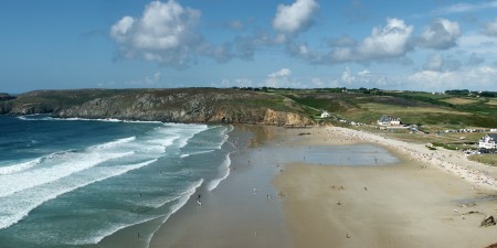 Météo des vagues et surf report sur le spot de surf de Baie des Trépassés à Plogoff, Finistère